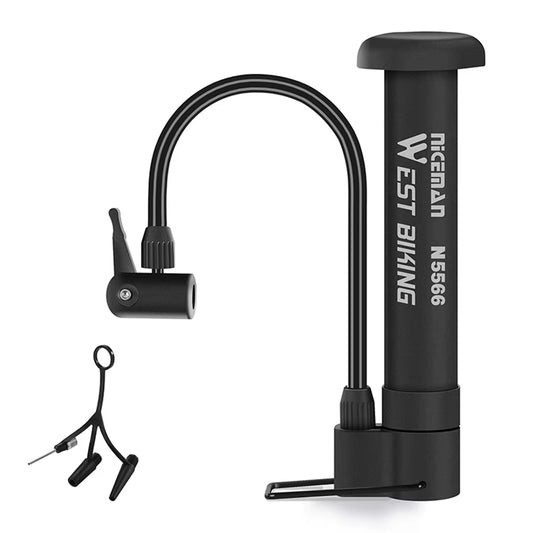 Bike Air Pump Portable Bicycle Tire Pump Schrader Valve Lightweight for Swimming Ring Football Basketball