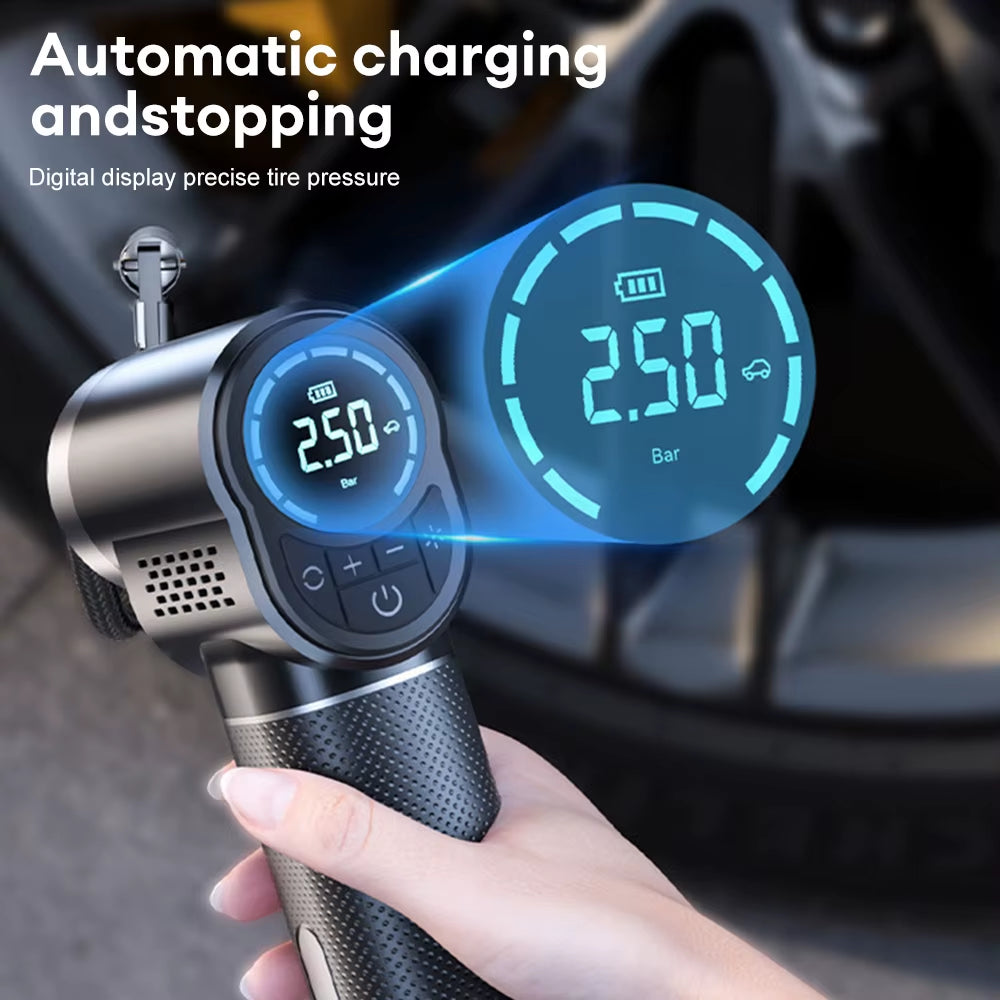 150PSI Wireless Car Air Compressor Electric Portable Smart Car Tire Air Pump for Motorcycle Bicycle Tire Air Filling Pump